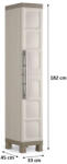 KIS EXCELLENCE HIGH 1 DOOR Műanyag szekrény, 33 x 45 x 182 cm, bézs 241050 (241050)