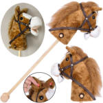 Inlea4Fun Plüss ló lovagló bot hangefektekkel Inlea4Fun HOBBY HORSE - Világosbarna (JO-ZA5442 JB)