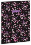 Ars Una Ars Una: Pearl Blossom fekete extra kapcsos vonalas füzet A/4 (53113771) - innotechshop