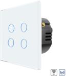 Luxion Intrerupator Cvadruplu Wi-Fi + RF433 cu Touch din Sticla LUXION