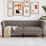 vidaXL tópszínű 3 személyes szövet Chesterfield kanapé (372561)
