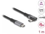 Delock Cablu USB 40 Gbps/8K60Hz PD 3.1 Extended Power Range 240W drept/unghi 90 grade 1m, Delock 81131 (81131)
