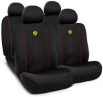 MOMO Set Huse Scaune Auto pentru Fiat Marea - Momo Modern, negru si cusatura rosie, 10 bucati