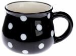 4home Dots kerámia bögre 75 ml, fekete , fekete, 75 ml
