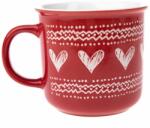 4home Christmas heart II karácsonyi kerámia bögre piros, 450 ml