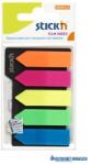 STICK N Jelölőcímke, műanyag, nyíl, 5x25 lap, 42x12mm, STICK N, neon színek (SN21143) - kecskemetirodaszer