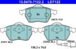 ATE fékbetétkészlet, tárcsafék ATE 13.0470-7122.2 for VAG, SEAT, SKODA (13.0470-7122.2)
