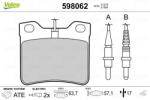 VALEO Fékbetét készlet VALEO 598062 for MERCEDES-BENZ (598062)