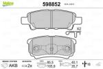 VALEO Fékbetét készlet VALEO 598852 for MITSUBISHI, CHRYSLER, DODGE, JEEP, … (598852)