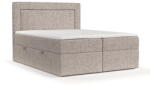 Maison de Reve Pat boxspring maro deschis cu spațiu de depozitare 140x200 cm Imagine - Maison de Rêve
