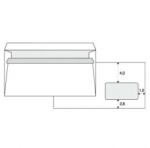  Plic autoadeziv, 110 x 220mm, alb, postal, cu fereastra DL, 1000 buc