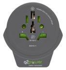Q2 Power utazóadapter "World to Europe USB" (1.100110-TH) (1.100110-TH)