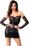 Noir - rochie lucioasă cu inserții din dantelă (negru) - L (27190371041)