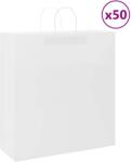 vidaXL 50 db fehér papírzacskók fogantyúkkal 45x17x48 cm (4101611)