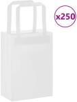 vidaXL 250 db fehér papírzacskók fogantyúkkal 15x8x21 cm (4101837)