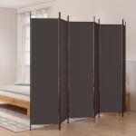 vidaXL 6 paneles barna szövet paraván 300x200 cm (350191)