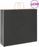 vidaXL 250 db fekete papírzacskók fogantyúkkal 54x15x49 cm (4101654)
