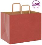 vidaXL 50 db piros papírzacskók fogantyúkkal 32x22x24 cm (4101973)