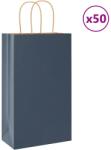 vidaXL 50 db kék papírzacskók fogantyúkkal 21x11x36 cm (4101687)