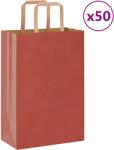 vidaXL 50 db piros papírzacskók fogantyúkkal 21x11x31 cm (4101966)
