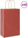 vidaXL 50 db piros papírzacskók fogantyúkkal 21x11x31 cm (4101742)