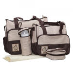 NOVOKIDS Set 3 genti bebe NOVOKIDS Mastella atasabile la carucior, Capacitate mare, Geanta termos pentru biberoane inclusa, dimensiune 39X35X10 cm, Maron Crem (NKMASTELLABAGBRWN)