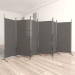 vidaXL Параван за стая, 6 панела, антрацит, 520x180 cм, текстил (350272)