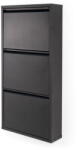 Spinder Design Pantofar negru cu deschidere înclinată din metal 50x103x15 cm Billy - Spinder Design Pantofar