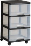 Curver Etajeră pe roți neagră/transparentă din plastic 37x61 cm - Curver Raft