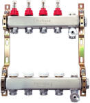 FixTrend szelepes osztó-gyűjtő, 7 körös, áramlásmérővel, 1& #34; x3/4& #34 (220ACTP2-06-07D)