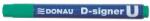 DONAU Alkoholos marker, 2-4 mm, kúpos, DONAU "D-signer U", zöld (7371001-06PL) - mystock
