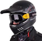 W-Tec Bukósisak W-TEC Black Heart Retron Dalhart motoros szemüveggel Angerwheel Silver S (55-56)