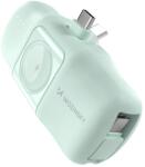 Wozinsky WF16-YCS - menta powerbank beépített Type-C (USB-C) csatlakozóval, 5000mAh + beépített Type-C (USB-C) kábellel + Apple Watch töltő