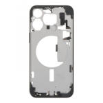  Apple iPhone 15 Pro Max A3105, A3106 középső keret, szerelt, fekete (EU verzió, utángyártott)