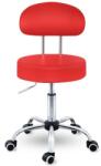  Háttámlás kozmetikai forgószék 8 féle színben - Praxi - Piros (ABH011)