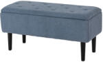 HOMCOM Ülőpad tárolóval, párnázott pad felnyitható fedéllel, kék, 95 x 38 x 45 cm (838-417V00BU)