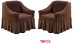DELFIN Huse Elastice Pt Fotolii Set Cu 2 Buc. , Creponate, Cu Volan, Cod TRF53-2