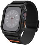 Spigen LITE FIT PRO pótszíj (egyedi méret, textil, ütésállóság + szilikon keret) FEKETE Apple Watch Series 10 46mm (ACS08609)