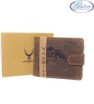 Hunter ponty mintás férfi bőr pénztárca - barna