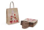 Szidibox Karton Sodrottfüles papírtáska, papírszatyor 22x31+10cm barna bordázott "karácsony (SZID-01533)