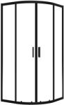 Laveo Bresso cabină de duș 90x90 cm semicircular negru mat/sticlă transparentă JKD_796Z (JKD796Z)