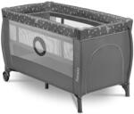 Lionelo - Patut pliant cu doua nivele, Stefi Plus, Cu intrare laterala cu fermoar, 2 roti, 120x60 cm, Conform cu standardul european de securitate EN 716, Gri (LO-STEFI_PLUS_GREY_WHITE)