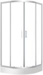 Laveo Bresso cabină cu cădiță 90x90 cm semicircular crom luciu/sticlă transparentă JKDD096Z (JKDD096Z)