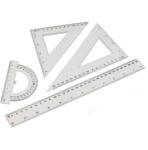 Vonalzókészlet, 30cm, vonalzó, szögmérő, 45° és 60° háromszög vonalzók 4 db/csom - tobuy