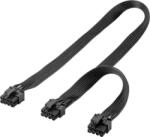 Goobay 8pin apa - 2x 6+2pin apa PCIe Tápegység kábel 0.29m - Fekete (59714)