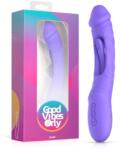 Good Vibes Only Flax Vibrating Dildo with G-Spot Stimulator Purple