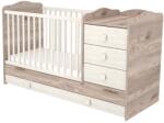 Hubners Patut copii transformabil din lemn cu 4 sertare Hubners Sofia Kombi 120x60 cm crem nisip (PTH4SSKCN) - bebebliss