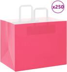 vidaXL 250 db rózsaszín papírzacskók fogantyúkkal 32x22x24 cm (4101903)
