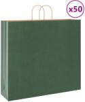 vidaXL 50 db zöld papírzacskók fogantyúkkal 54x15x49 cm (4101724)