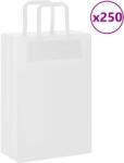 vidaXL 250 db fehér papírzacskók fogantyúkkal 21x11x31 cm (4101840)